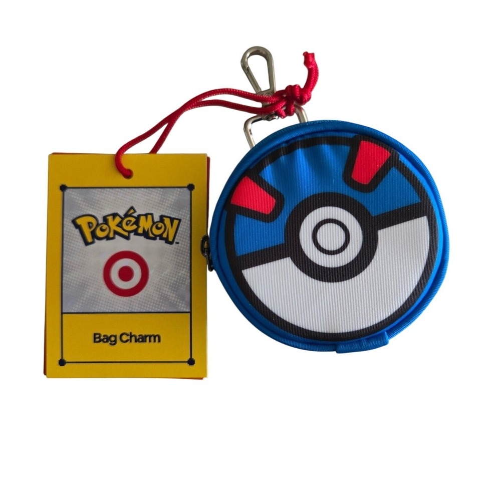 Pokemon 20th Anniversary Target Exclusive Blue Clip On Coin‎ Pouch Bag Charm NWT